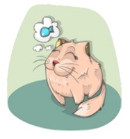 gatto disegnato affamato